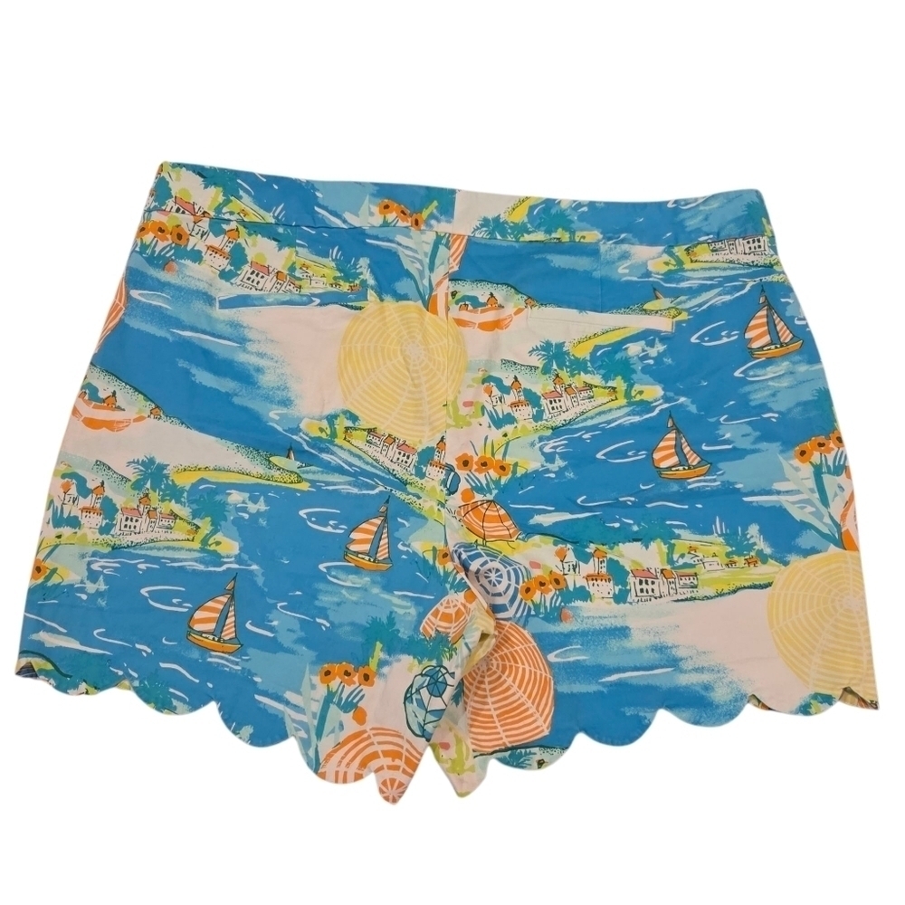 Crown & Ivy Women's Curvy Beach Printed Scallop-Trim Shorts Size 24W - Picture 2 of 11